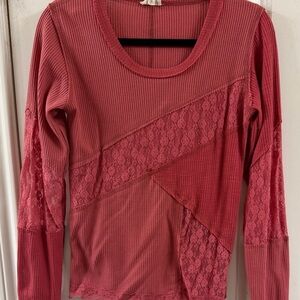 POL Women's Long Sleeve Top - Deep Pink